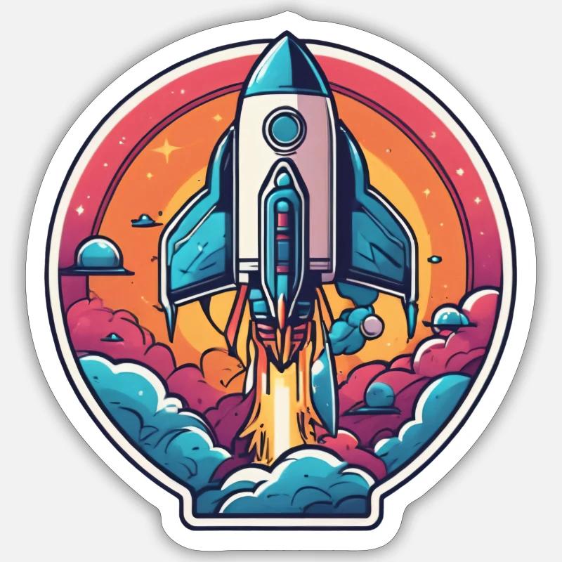 Rocket - Sticker size S (10 x 10 cm) - white matte