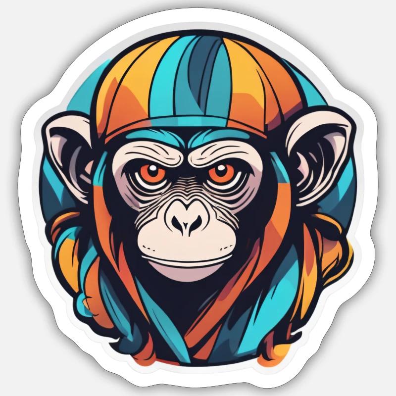 Monkey Sticker size S (10 x 10 cm)