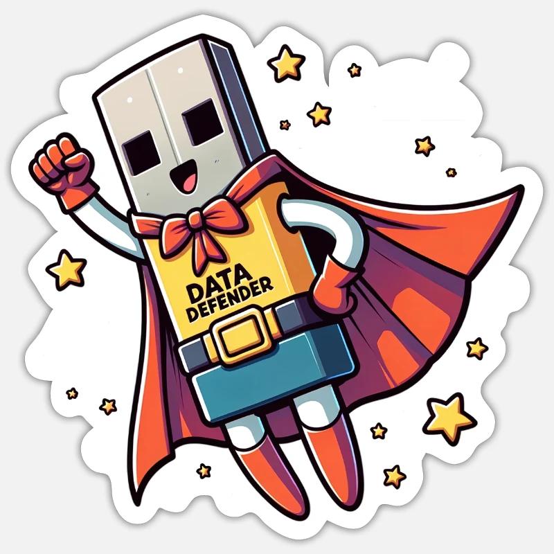 Data Defender - Sticker Größe S (10 x 10 cm) - Mattweiß