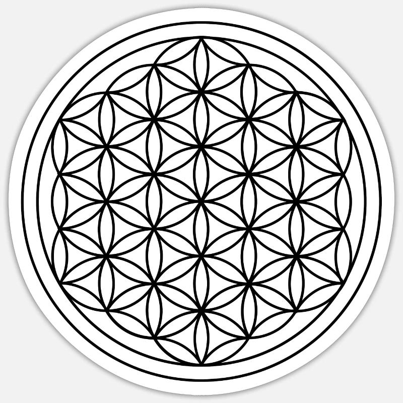Blume des Lebens - Sticker Größe S (10 x 10 cm) - Mattweiß