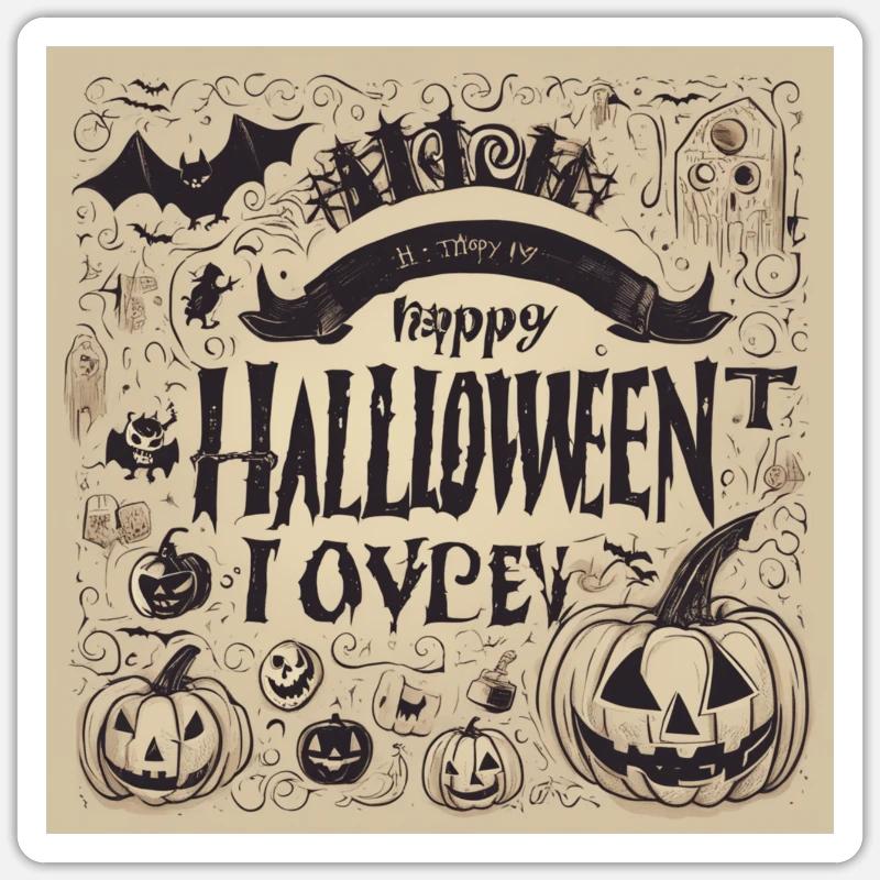halloweentext1 - Sticker Größe S (10 x 10 cm) - Mattweiß
