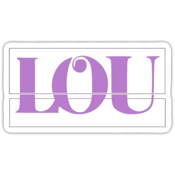 Lou - Sticker taille S (10 x 10 cm) - blanc mat - Devant
