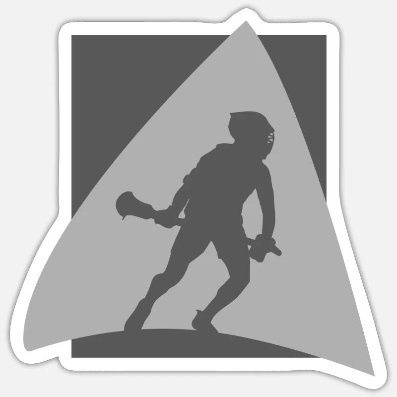 Lacrosse Racket Intercrosse - Sticker size S (10 x 10 cm) - white matte