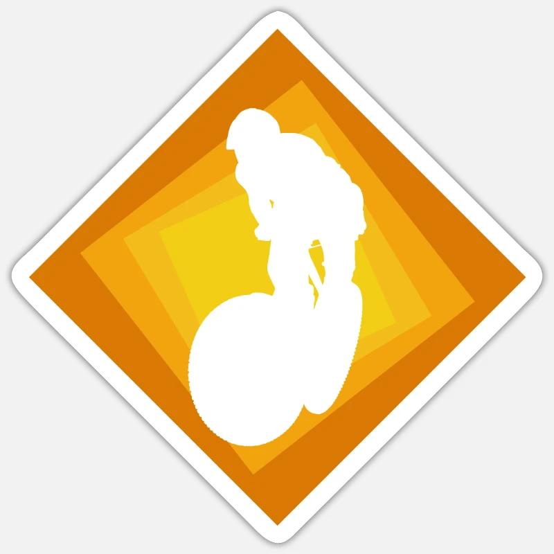 VTT Descente - Sticker taille S (10 x 10 cm) - blanc mat