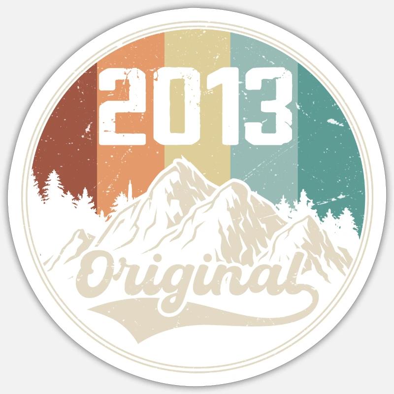 Original 2013 Geburtstagsgeschenk - 2013 - Sticker Größe S (10 x 10 cm) - Mattweiß