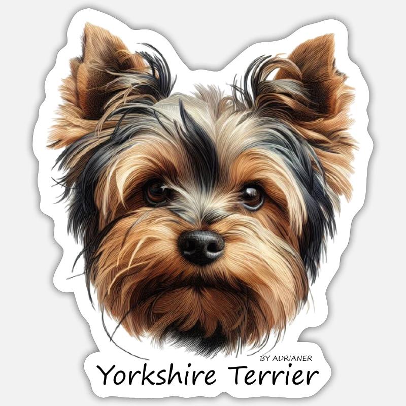Yorkshire Terrier - Sticker Größe S (10 x 10 cm) - Mattweiß