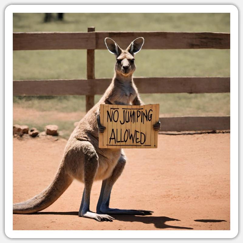 Kangaroo Meme Design - Printflow - Sticker size S (10 x 10 cm) - white matte