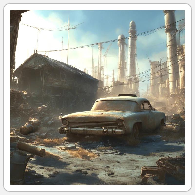 Fallout - Sticker size S (10 x 10 cm) - white matte