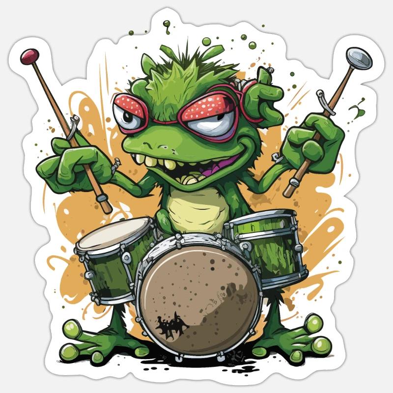 Frösche Rhythmen - Sticker Größe S (10 x 10 cm) - Mattweiß