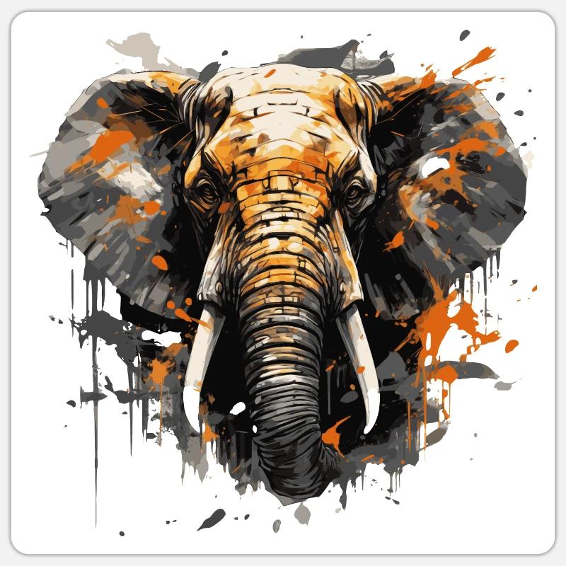 Elephant Head Sticker Größe S (10 x 10 cm)