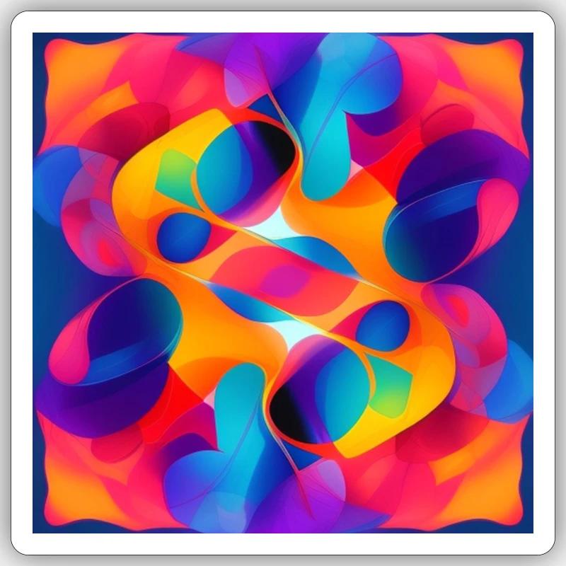 Abstrait - Sticker taille S (10 x 10 cm) - blanc mat