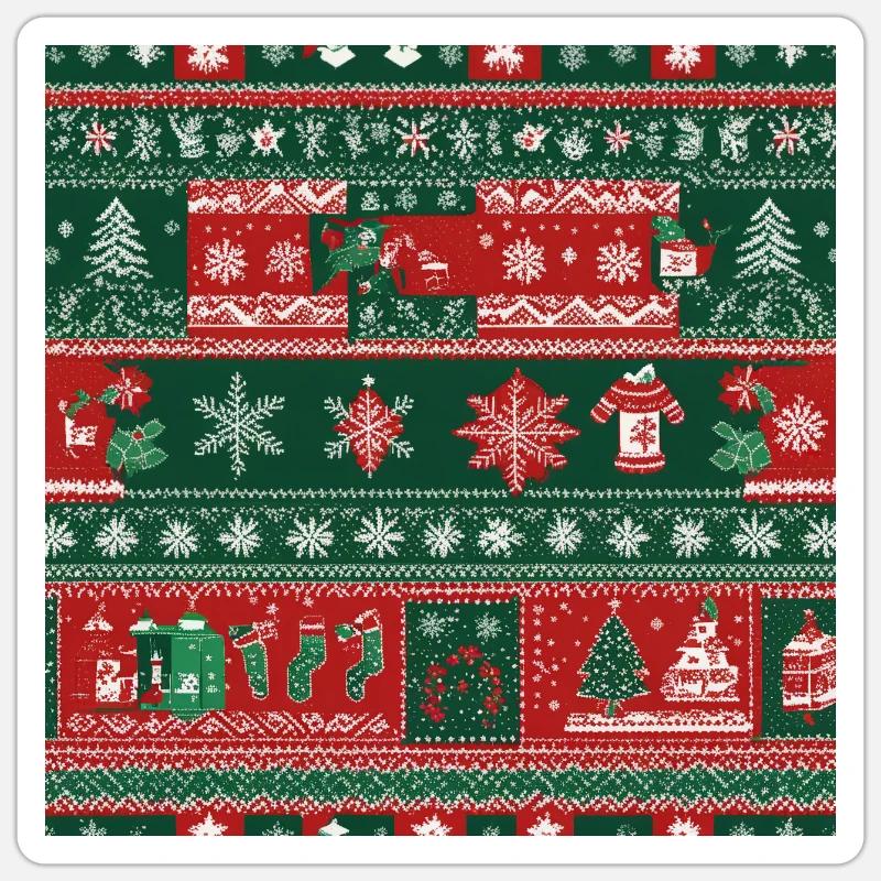 pull de Noël moche Sticker taille S (10 x 10 cm)