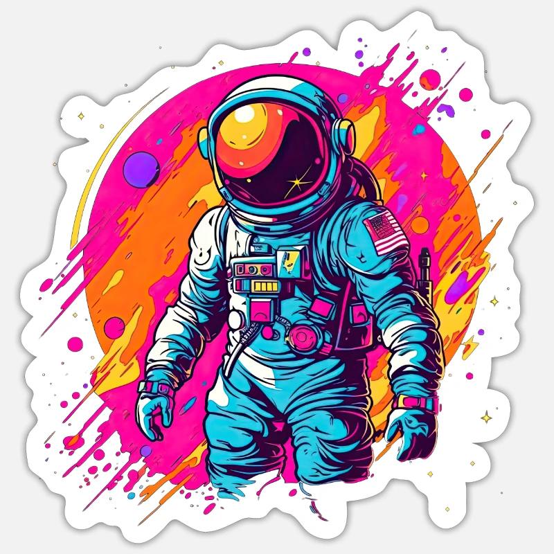 Kosmischer Entdecker-Astronaut Sticker Größe S (10 x 10 cm)