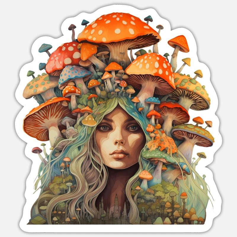 Mutter der Fliegenpilze - Mutter Erde Sticker Größe S (10 x 10 cm)