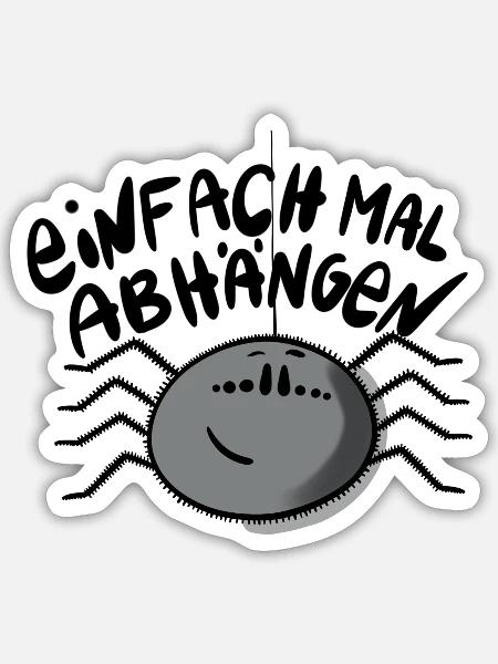 Spinne Abhängen - Sticker Größe S (10 x 10 cm) - Mattweiß