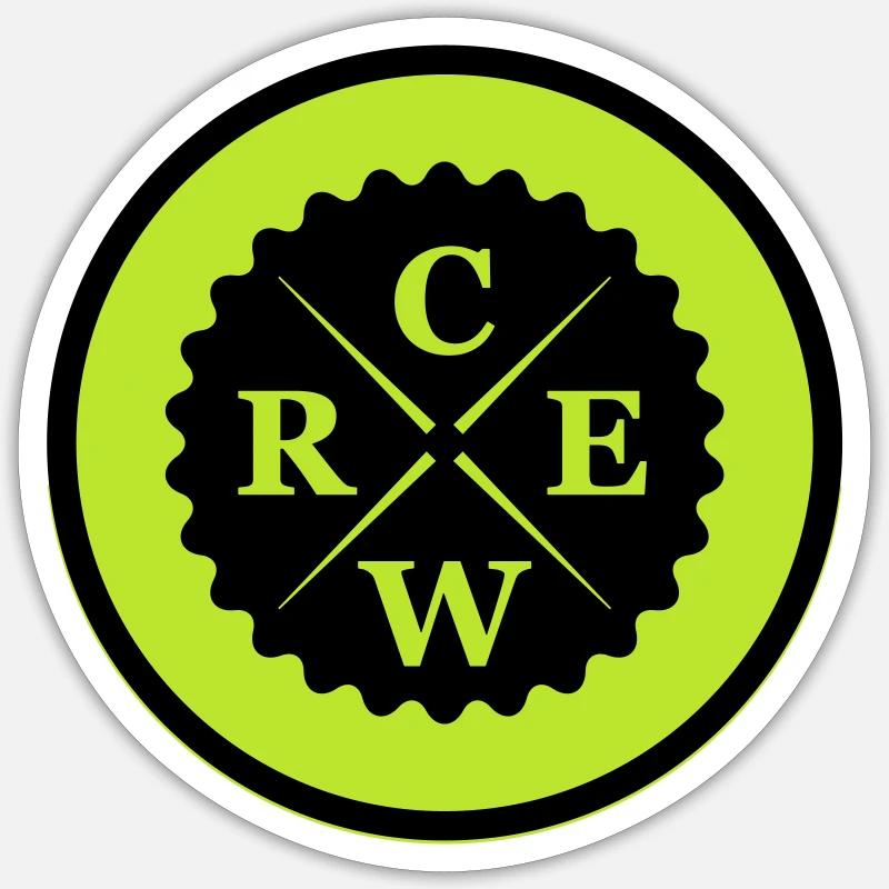crew - Sticker Größe S (10 x 10 cm) - Mattweiß