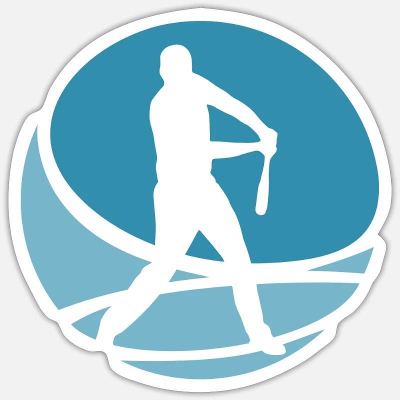 Baseballer Baseball Baserunning - Sticker Größe S (10 x 10 cm) - Mattweiß