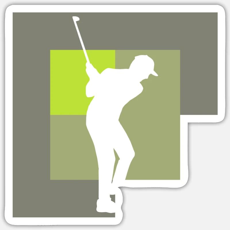 Golf Golfer Putting Golfball - Sticker Größe S (10 x 10 cm) - Mattweiß