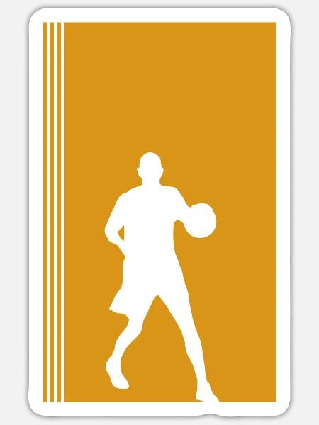 Basketball Basketballer Hooping - Sticker Größe S (10 x 10 cm) - Mattweiß