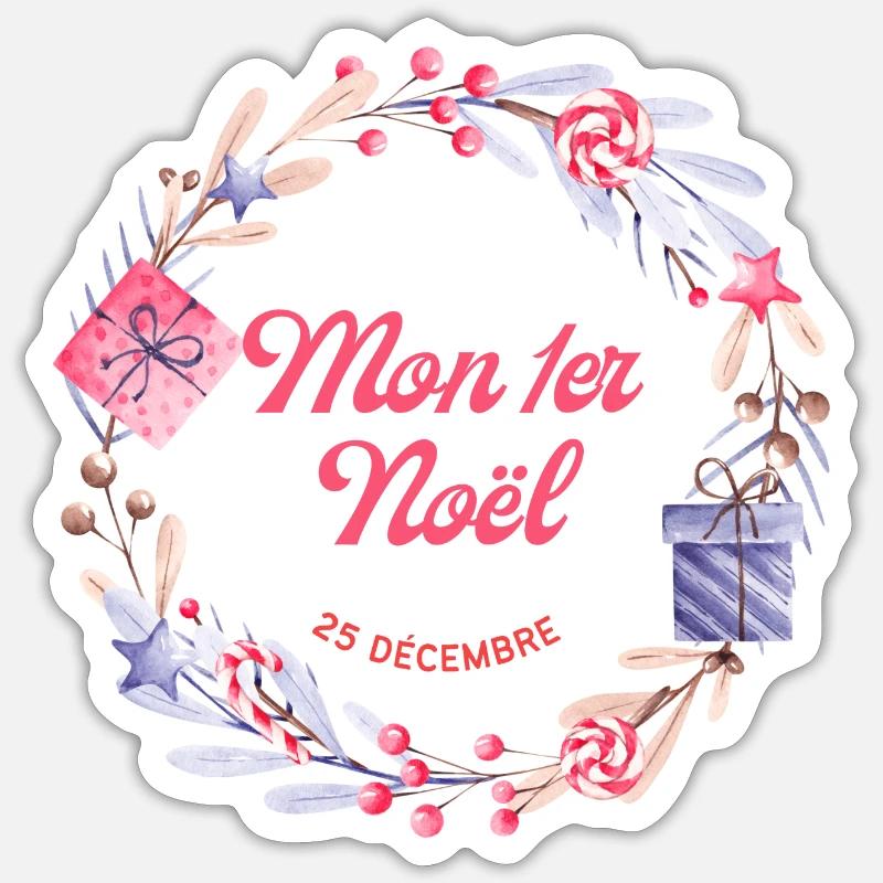 Mon Premier Noël - Sticker taille S (10 x 10 cm) - blanc mat