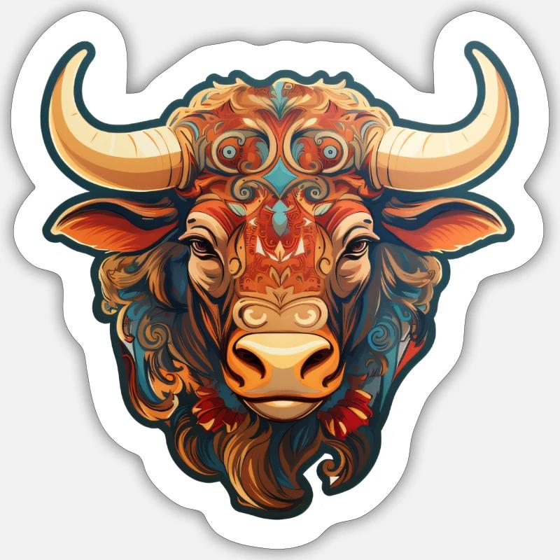 Cow's Head - Sticker size S (10 x 10 cm) - white matte