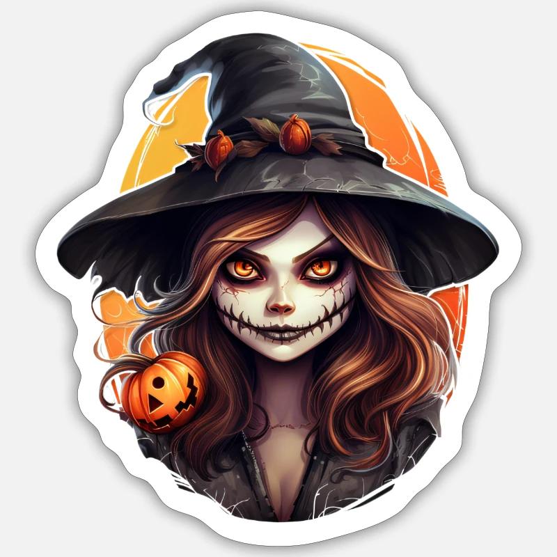 Hexe - Sticker Größe S (10 x 10 cm) - Mattweiß