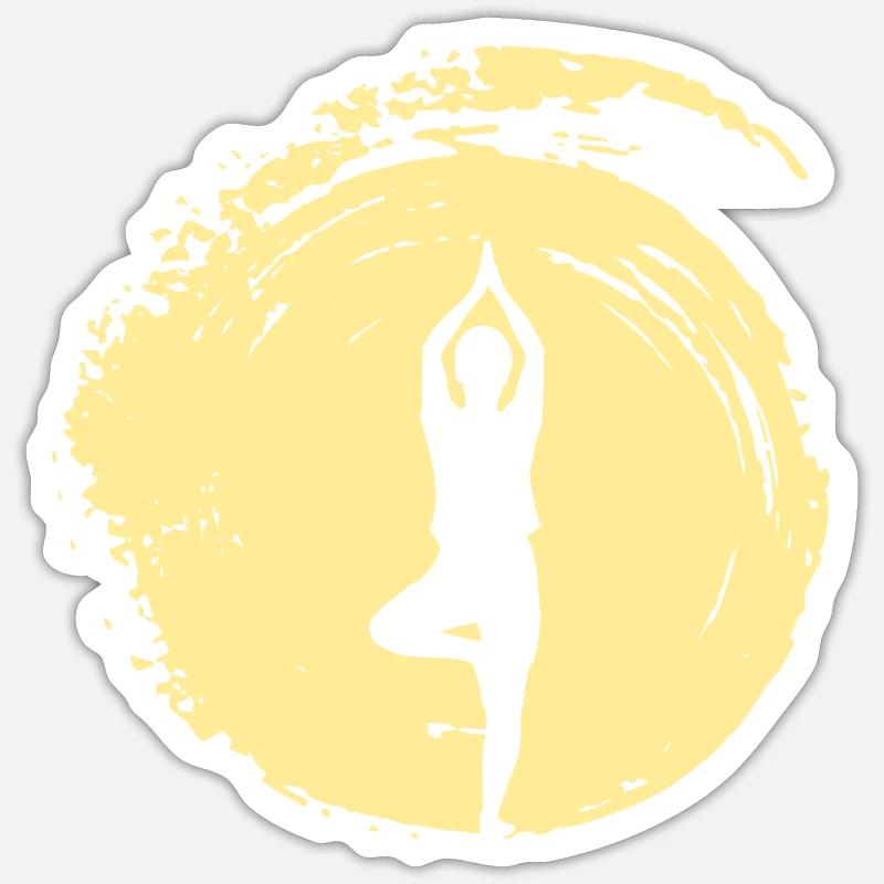 Mantra Vinyasa - Sticker taille S (10 x 10 cm) - blanc mat