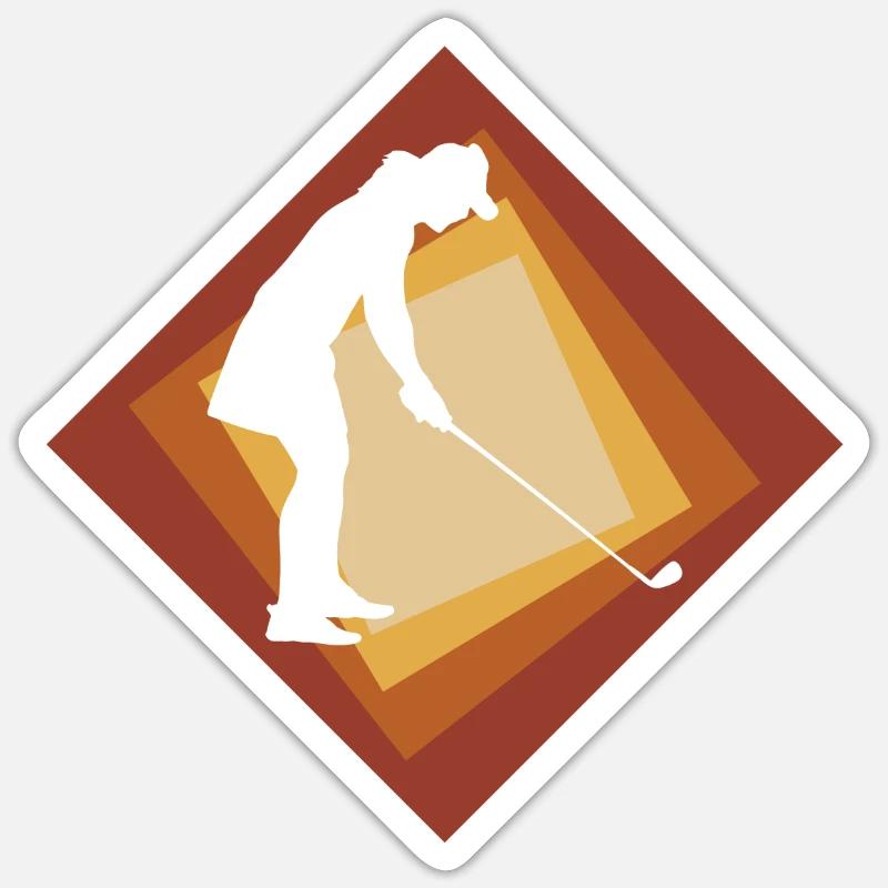 Chip Golfing - Sticker size S (10 x 10 cm) - white matte