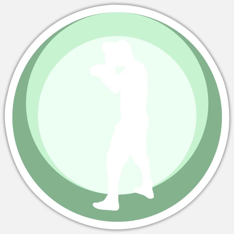 Uppercut de boxe - Sticker taille S (10 x 10 cm) - blanc mat