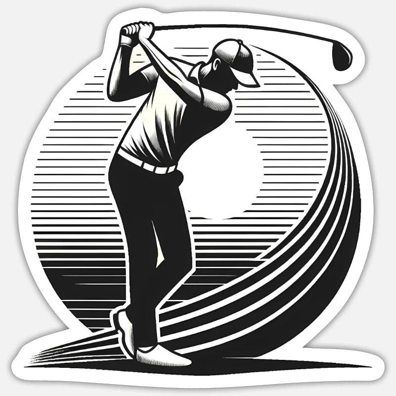 Golfer - Sticker size S (10 x 10 cm) - white matte