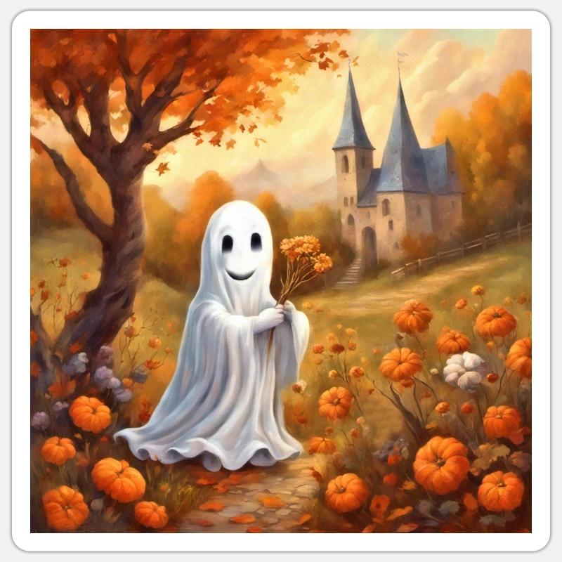 Bouquet d’automne - Sticker taille S (10 x 10 cm) - blanc mat