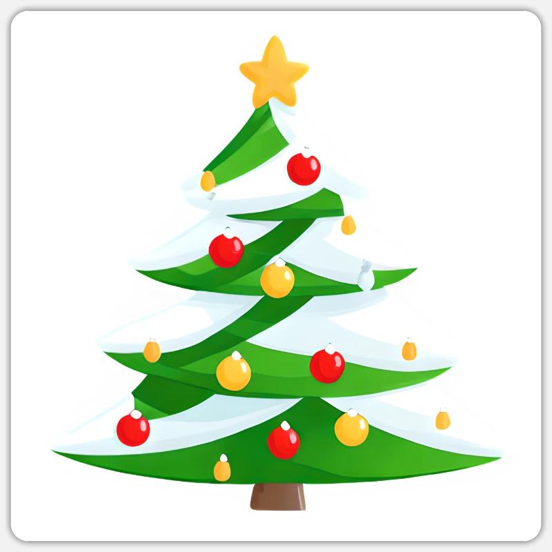 Weihnachten Geschenk Weihnachtsbaum Tannenbaum - Sticker Größe S (10 x 10 cm) - Mattweiß