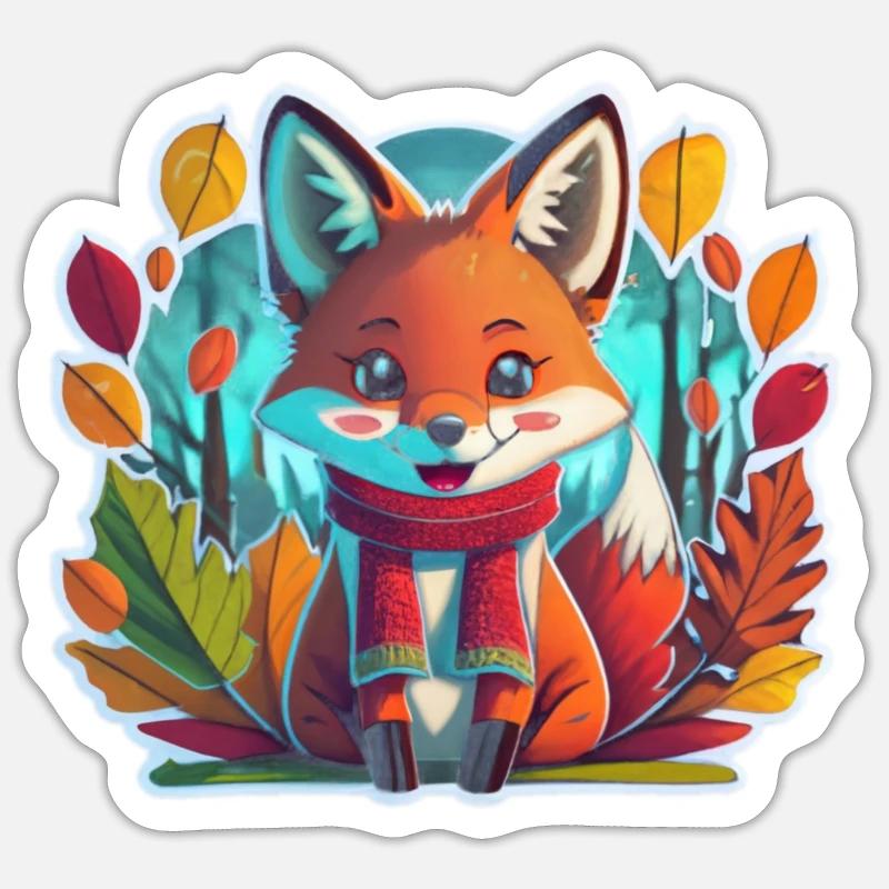 Fuchs - Sticker Größe S (10 x 10 cm) - Mattweiß