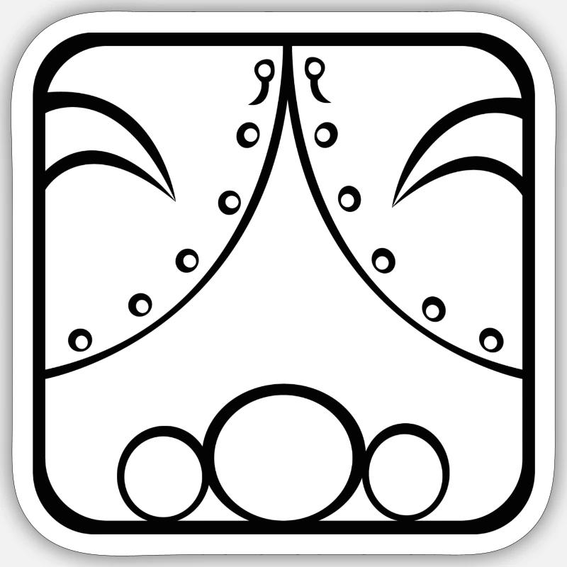 3 Kin Maya Nuit BKL - Sticker taille S (10 x 10 cm) - blanc mat