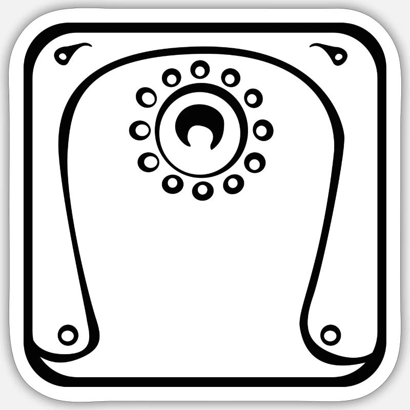 9 Kin Maya Lune BLK - Sticker taille S (10 x 10 cm) - blanc mat