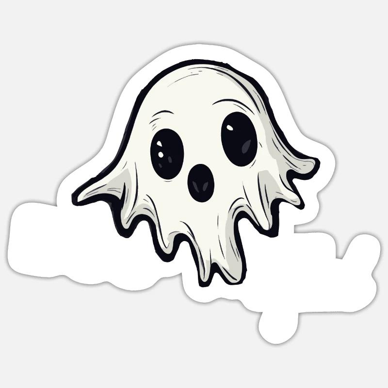 fantôme d’Halloween bootiful - Sticker taille S (10 x 10 cm) - blanc mat