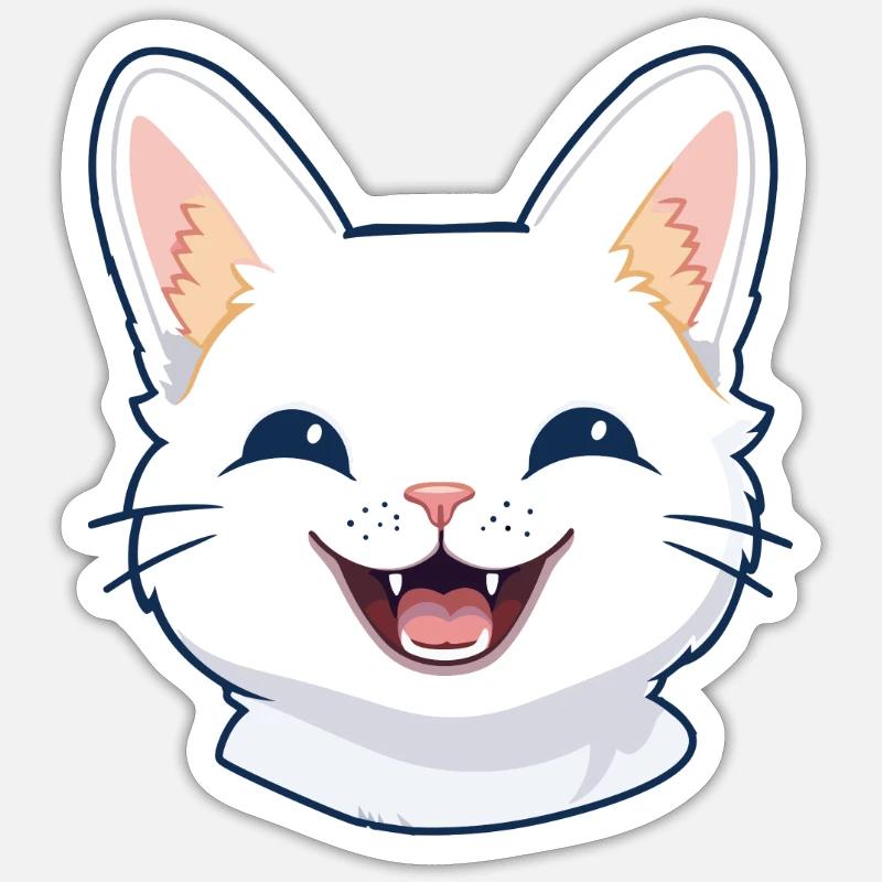 Illustration d’aquarelle de bande dessinée de chat égéen Sticker taille S (10 x 10 cm)