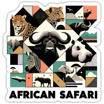 Afrika Safari - Sticker Größe S (10 x 10 cm) - Mattweiß - Vorne