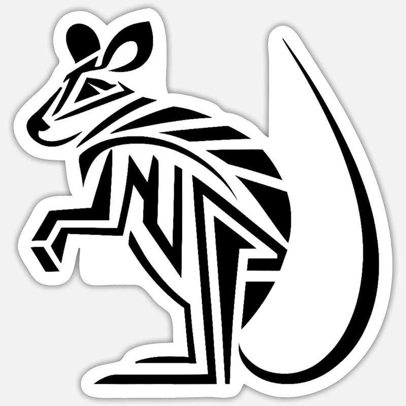kangourou - Sticker taille S (10 x 10 cm) - blanc mat