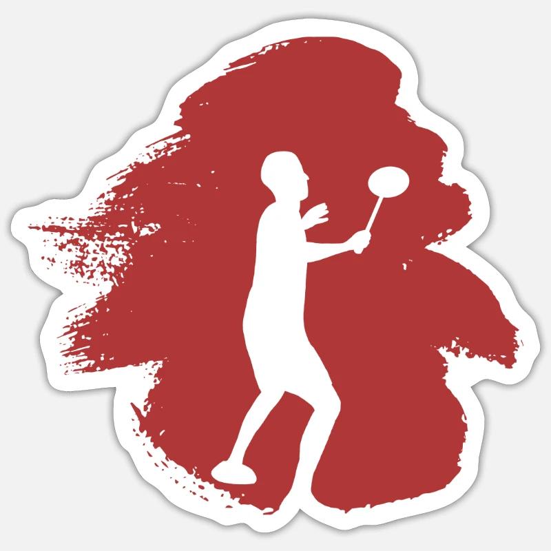 Badminton Badminton Drop - Sticker taille S (10 x 10 cm) - blanc mat