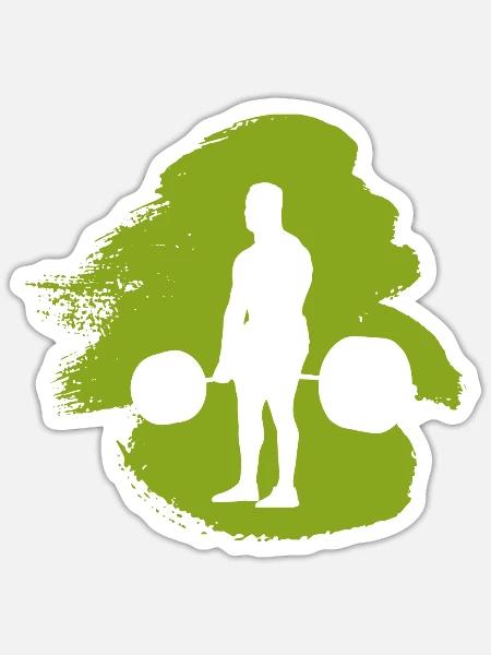 Bodybuilder Kraftsport Weightlifting - Sticker Größe S (10 x 10 cm) - Mattweiß
