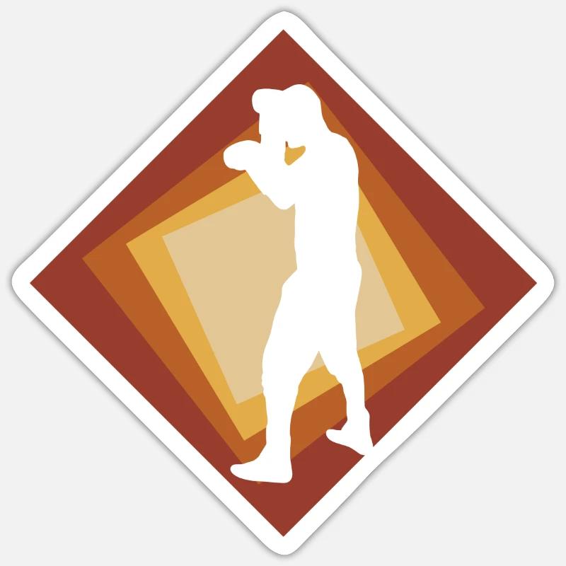 Boxer Boxkampf Boxer - Sticker Größe S (10 x 10 cm) - Mattweiß