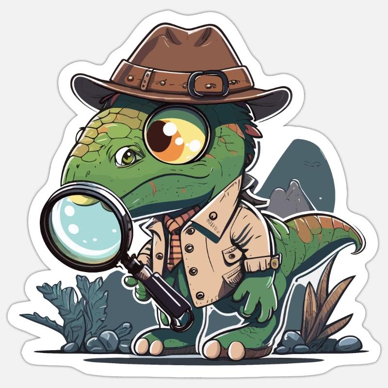 Dinosaurus Sleuth - Sticker size S (10 x 10 cm) - white matte