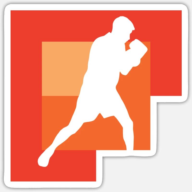 Boxe Coup De Poing Boxe Match Boxer - Sticker taille S (10 x 10 cm) - blanc mat