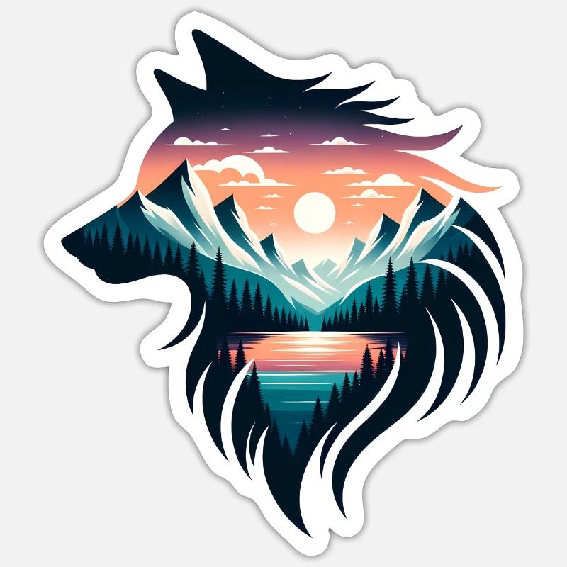 Wolfsgestalt - Sticker Größe S (10 x 10 cm) - Mattweiß
