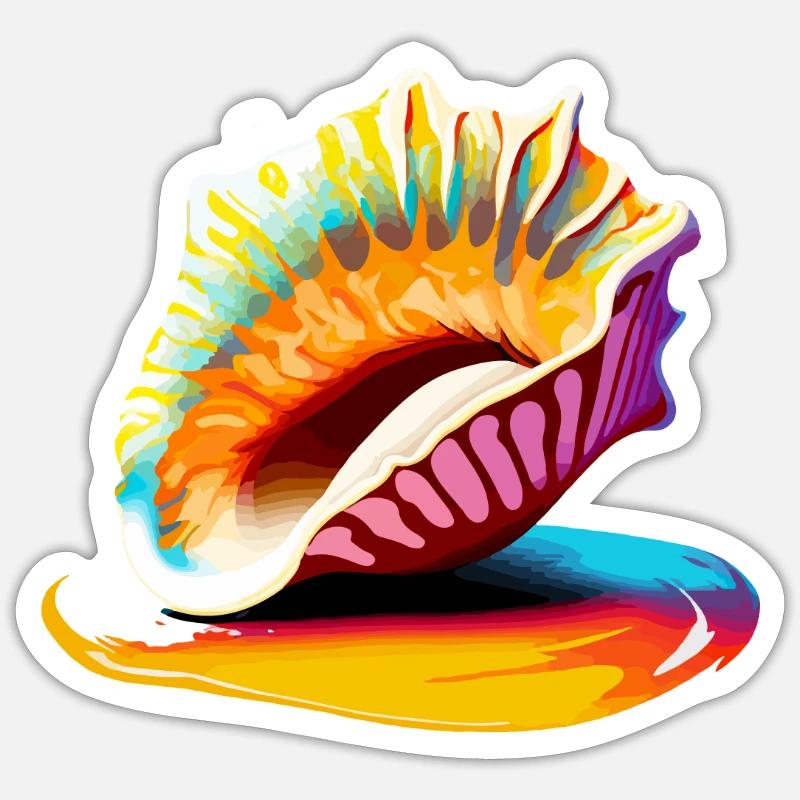 Shell - Sticker size S (10 x 10 cm) - white matte
