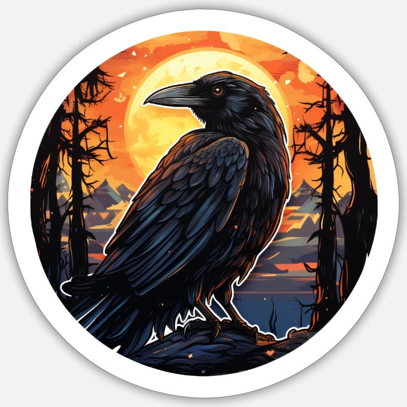 Crow Halloween 2 - Sticker size S (10 x 10 cm) - white matte