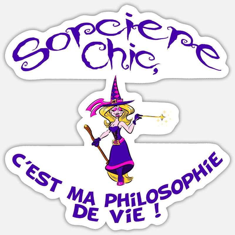 Cadeau Halloween : Elégance Ensorcelante ! Sticker taille S (10 x 10 cm)