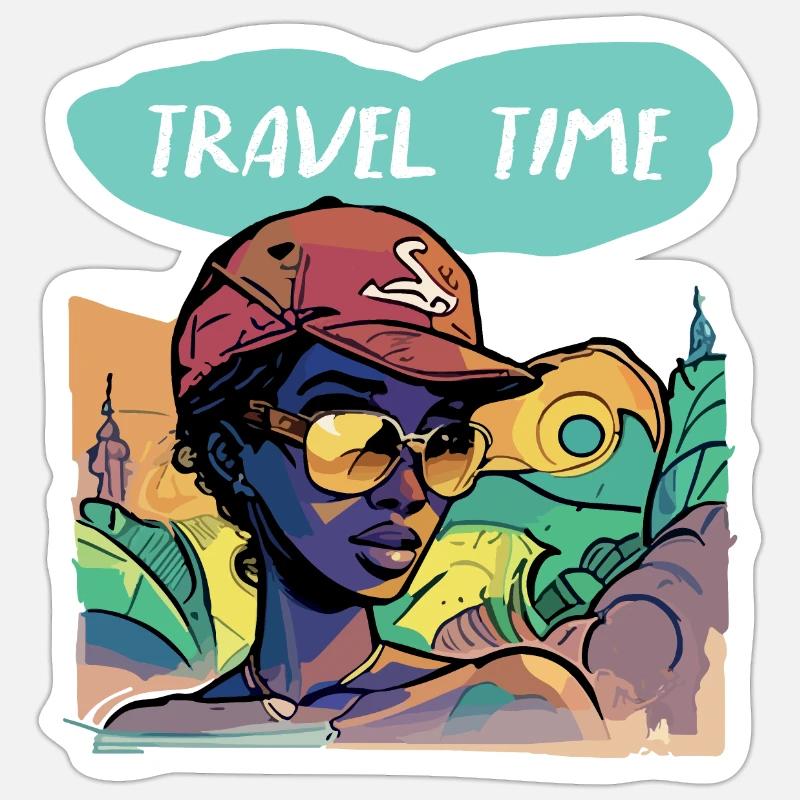 Temps de trajet - Sticker taille S (10 x 10 cm) - blanc mat