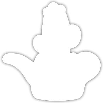 minimalist houseplant - Sticker size S (10 x 10 cm) - white matte - Front